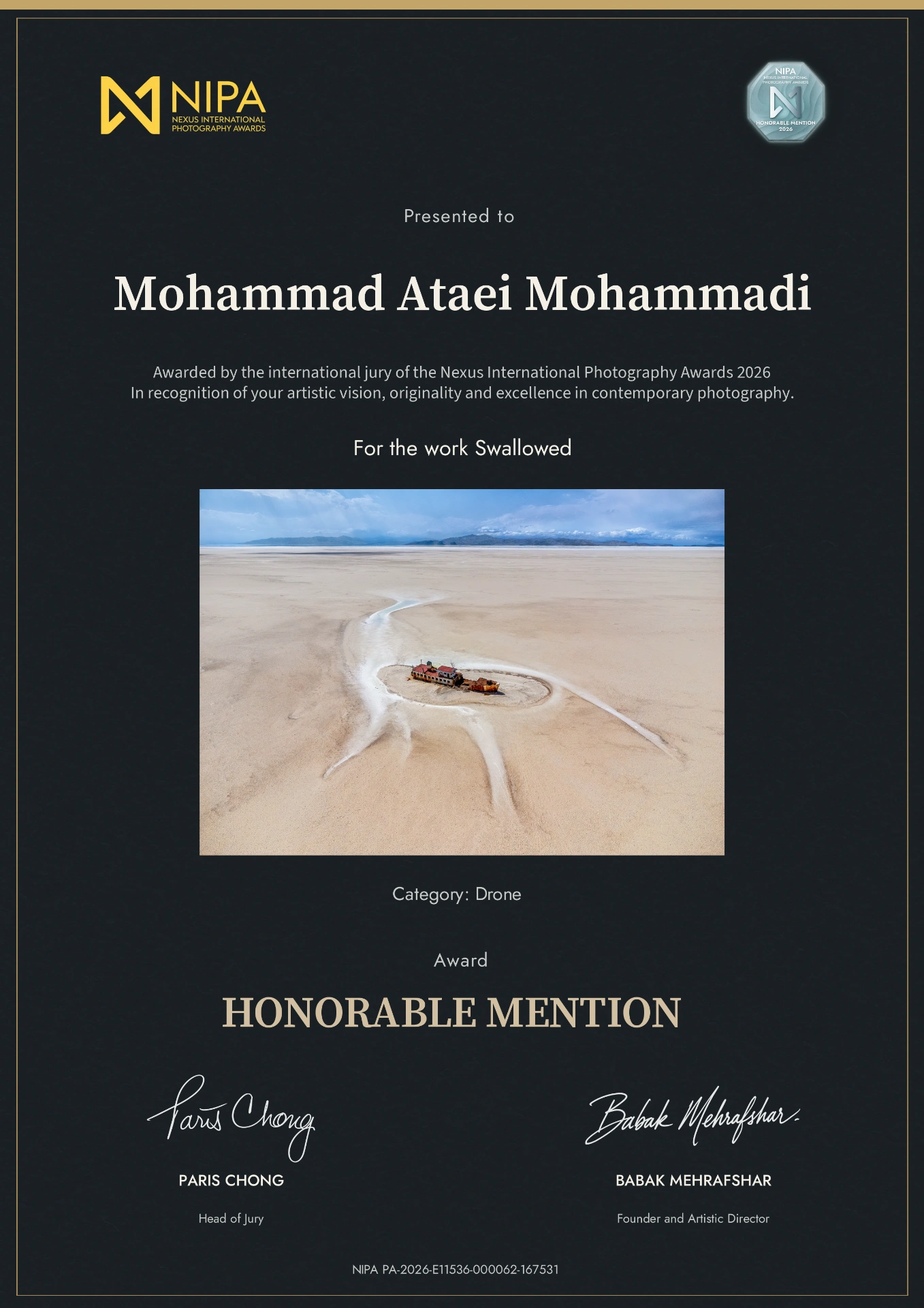 Certificate of Excellence