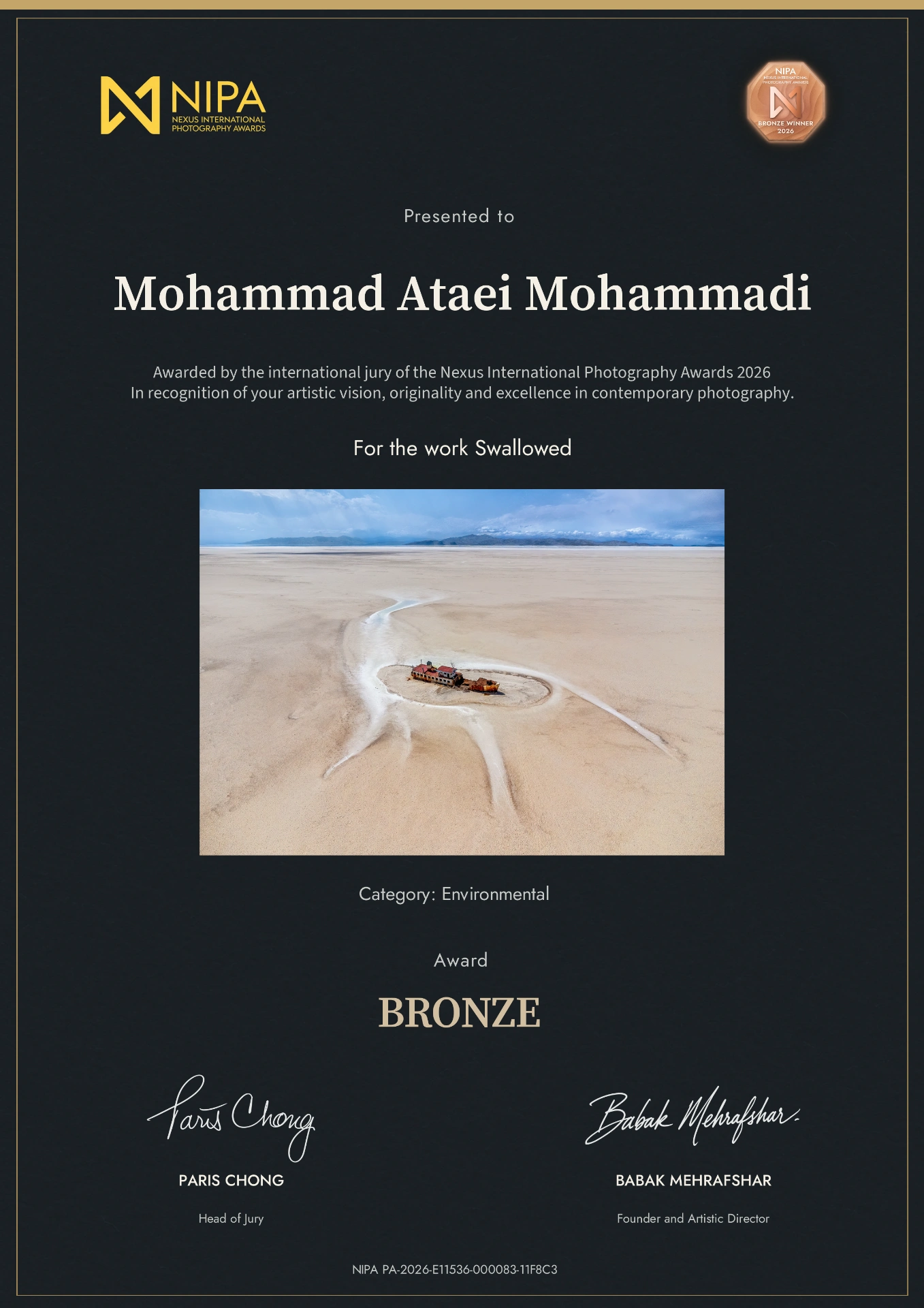 Certificate of Excellence