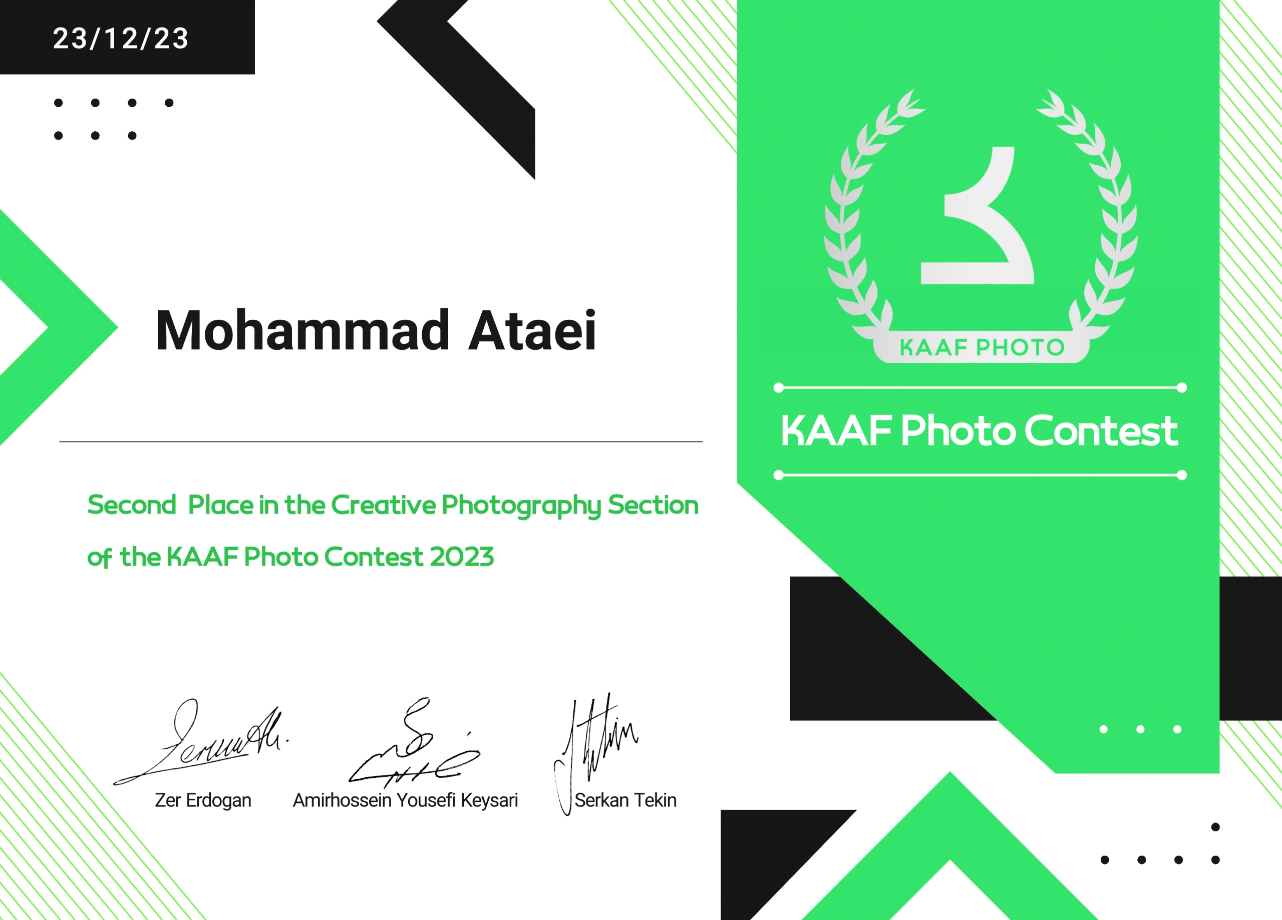 Certificate of Excellence