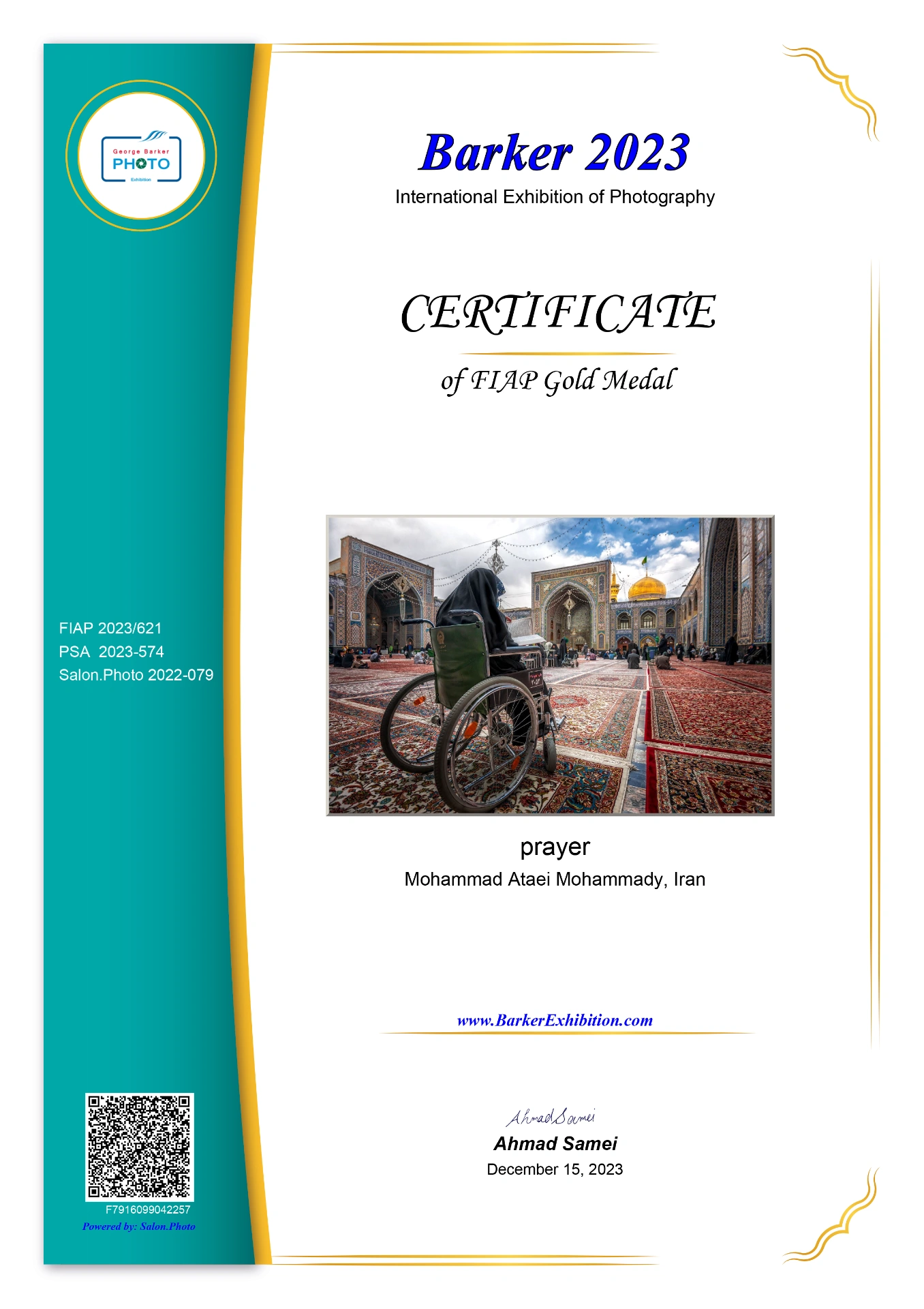 Certificate of Excellence