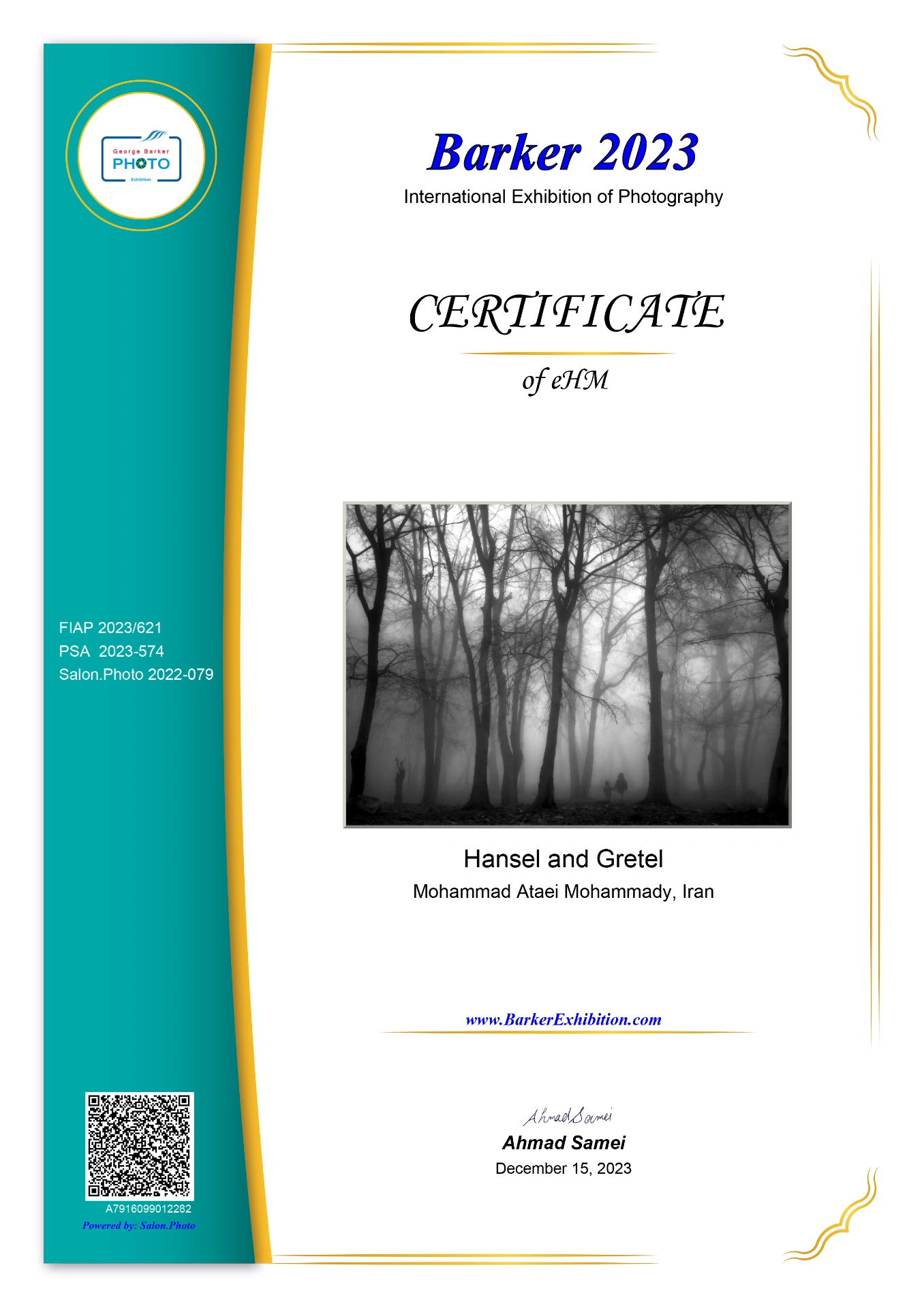 Certificate of Excellence